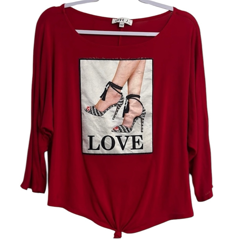 Love J Red High Heels Top Ladies Womens XL